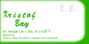 kristof bay business card